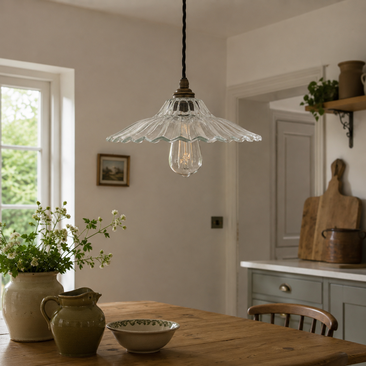 Brassvane prismatic glass pendant light additional view 5