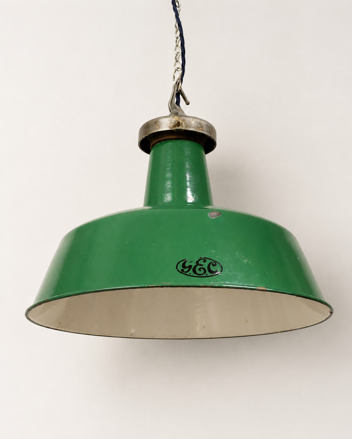 Brassvane green enamel pendant light overall view