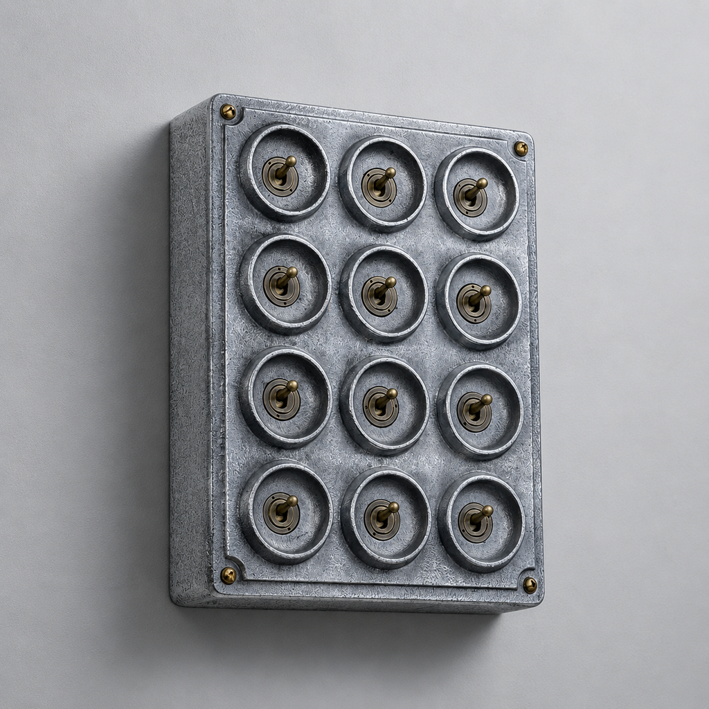 Brassvane 12 gang toggle switch panel additional view 5