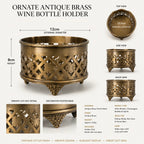 Brassvane antique brass wine bottle holder additional view 8