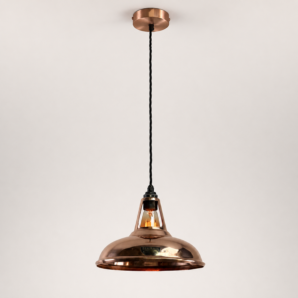 Brassvane handspun copper pendant light additional view 5