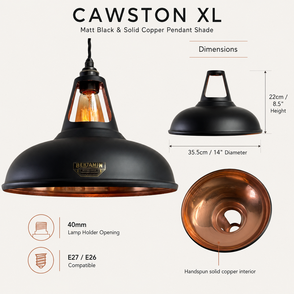 Brassvane matt black and copper pendant light additional view 12