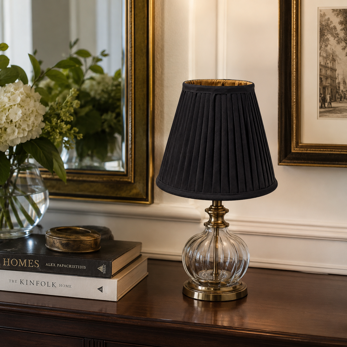 Brassvane black and gold pleated lampshade additional view 2
