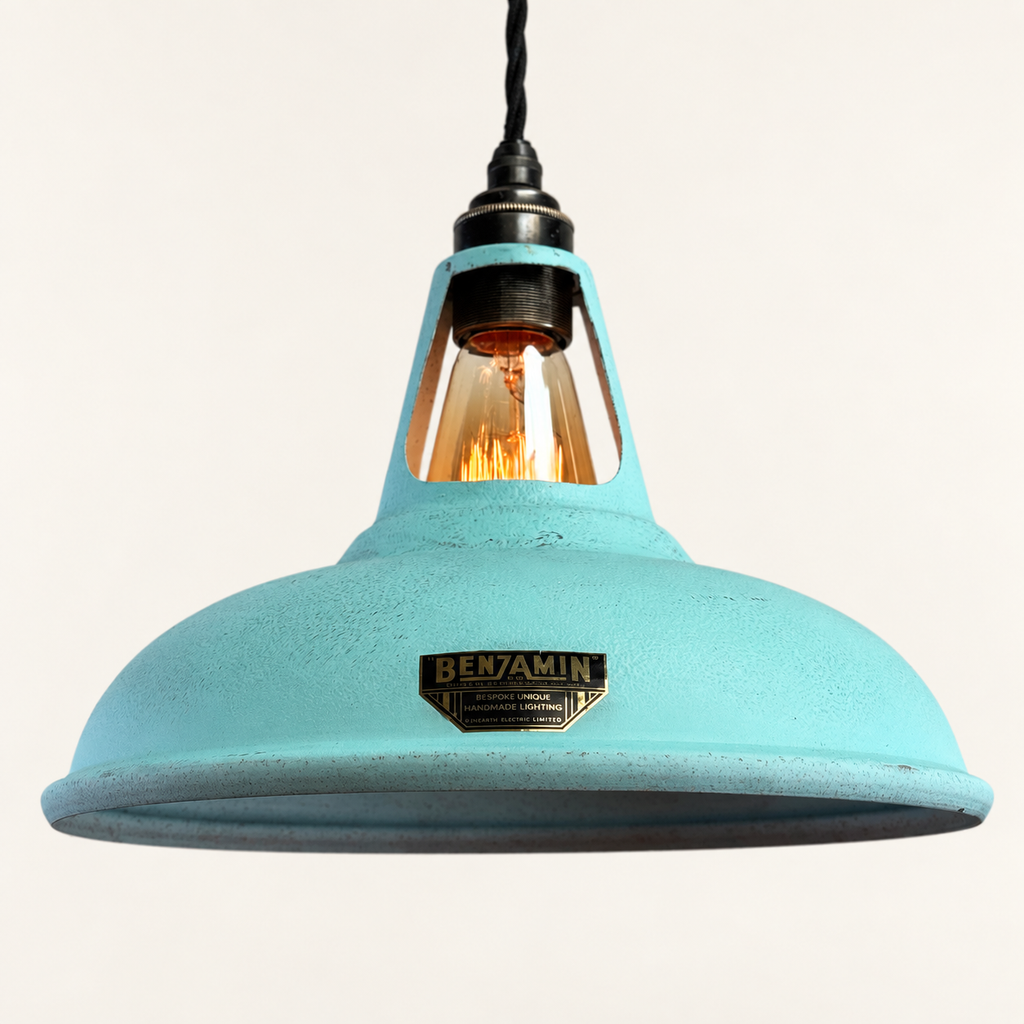Brassvane copper verdigris pendant light overall view