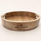 Brassvane round wooden serving tray overall view