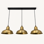 Brassvane antique brass 3 pendant track light overall view