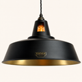 Brassvane matt black and brass pendant light overall view