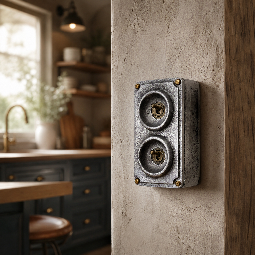 Brassvane double gang toggle light switch additional view 6
