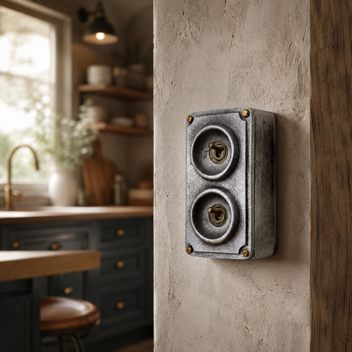 Brassvane double gang toggle light switch additional view 6