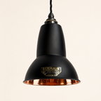 Brassvane matt black and copper pendant light overall view