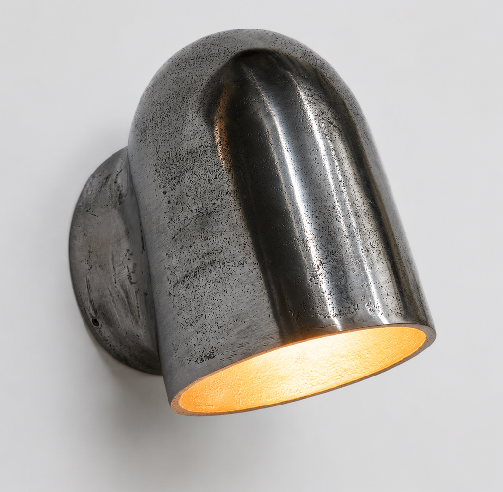 Brassvane raw cast aluminum wall light overall view