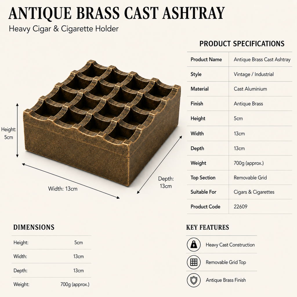Brassvane antique brass ashtray additional view 7