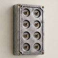 Brassvane 8 gang conduit light switch overall view