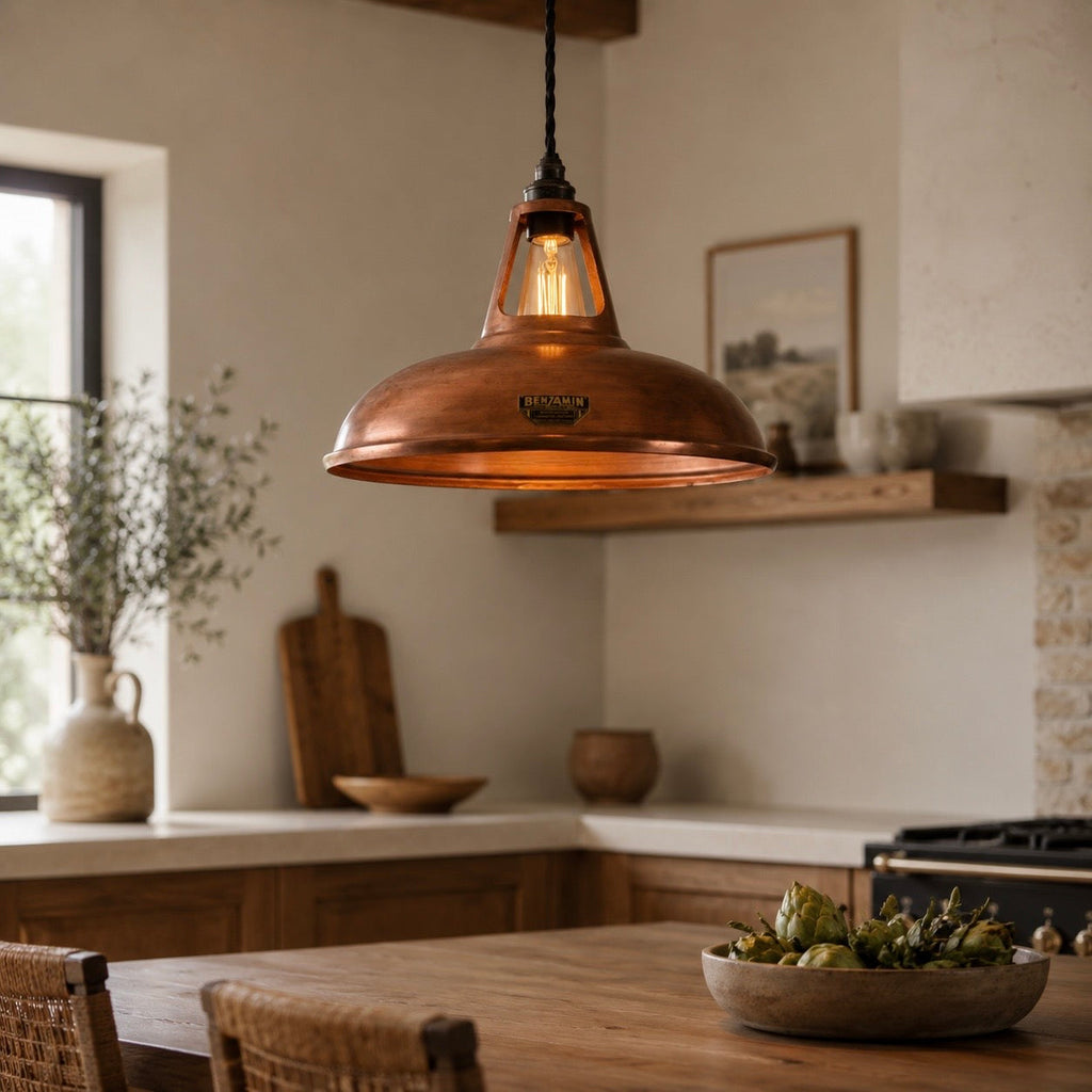 Brassvane antique copper pendant light additional view 2