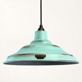 Brassvane copper verdigris pendant light overall view