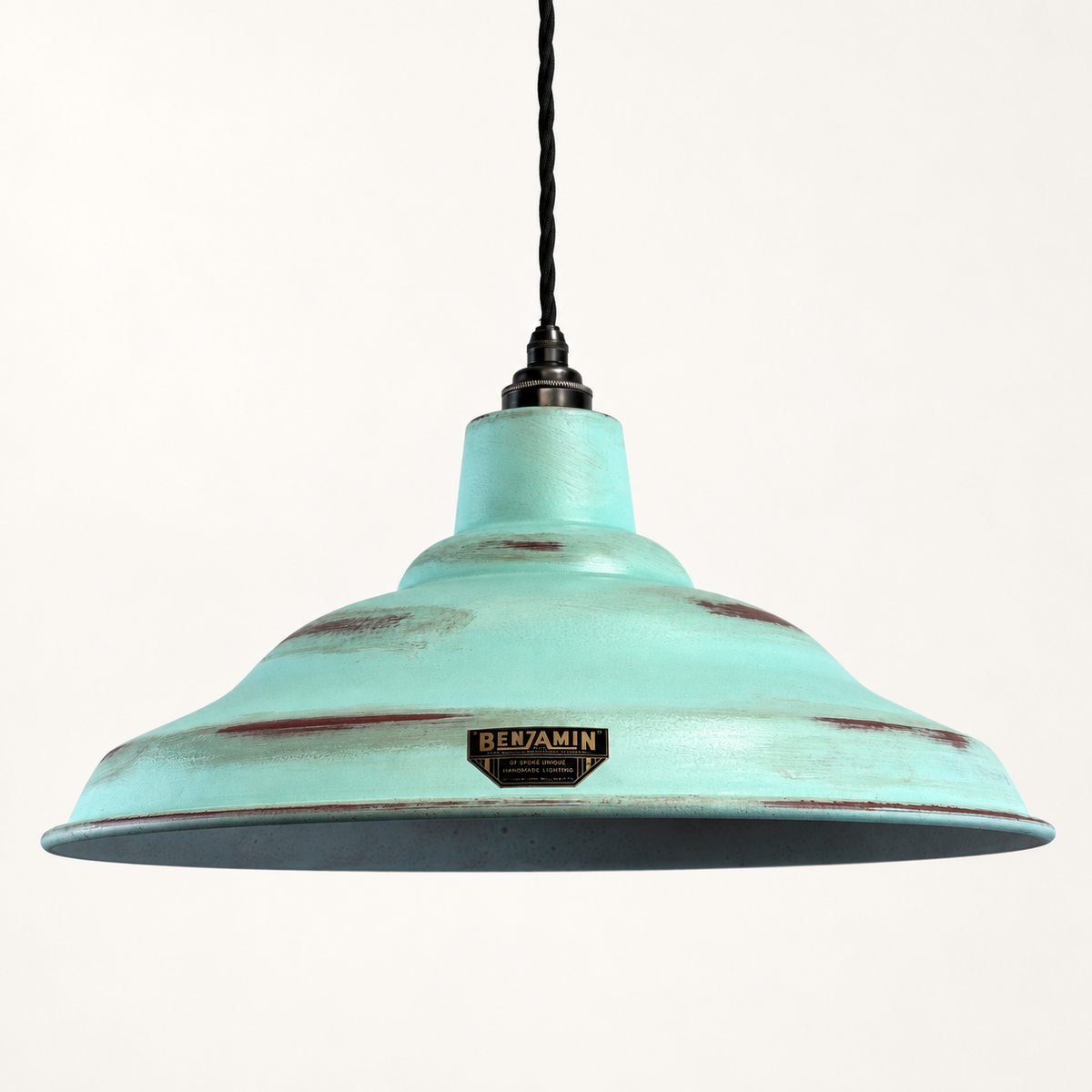 Brassvane copper verdigris pendant light overall view