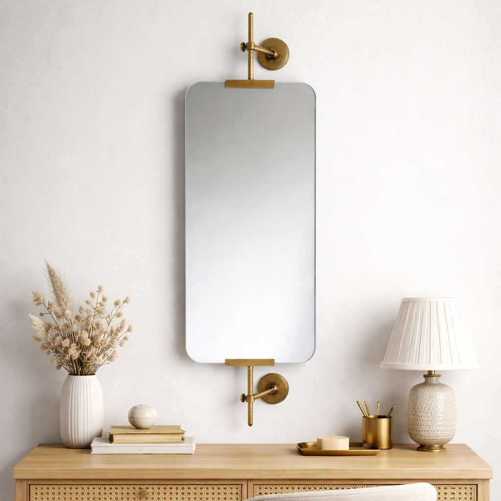 Brassvane antique brass wall mirror additional view 5