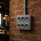Brassvane 6 gang conduit light switch additional view 8