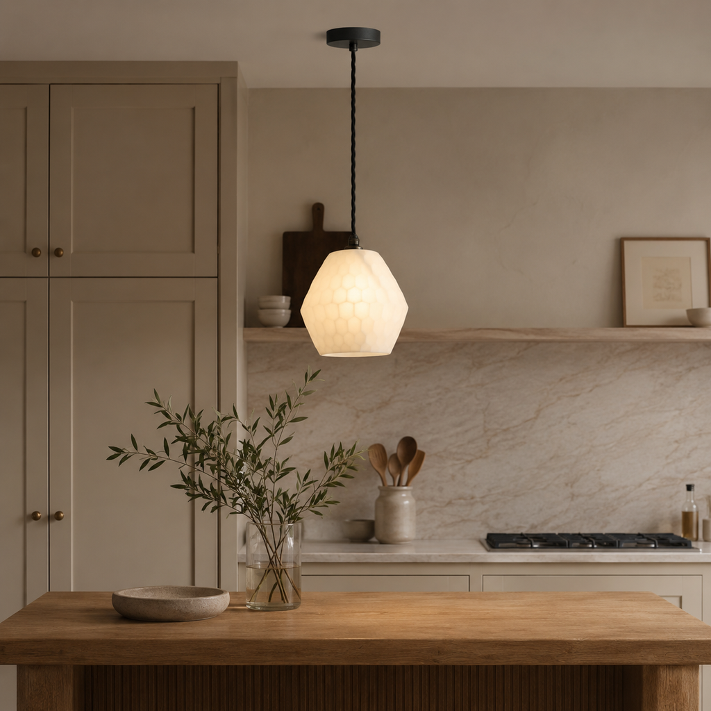Brassvane opal prismatic glass pendant light additional view 2