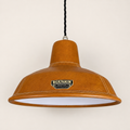 Brassvane tan leather RLM pendant light overall view