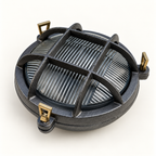 Brassvane caged pewter bulkhead light additional view 9
