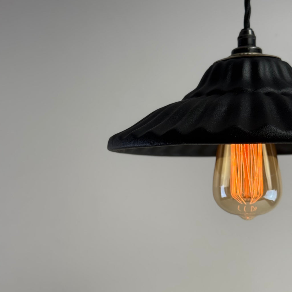 Brassvane matt black ceramic pendant light additional view 7