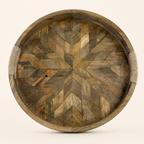 Brassvane round wooden serving tray additional view 8