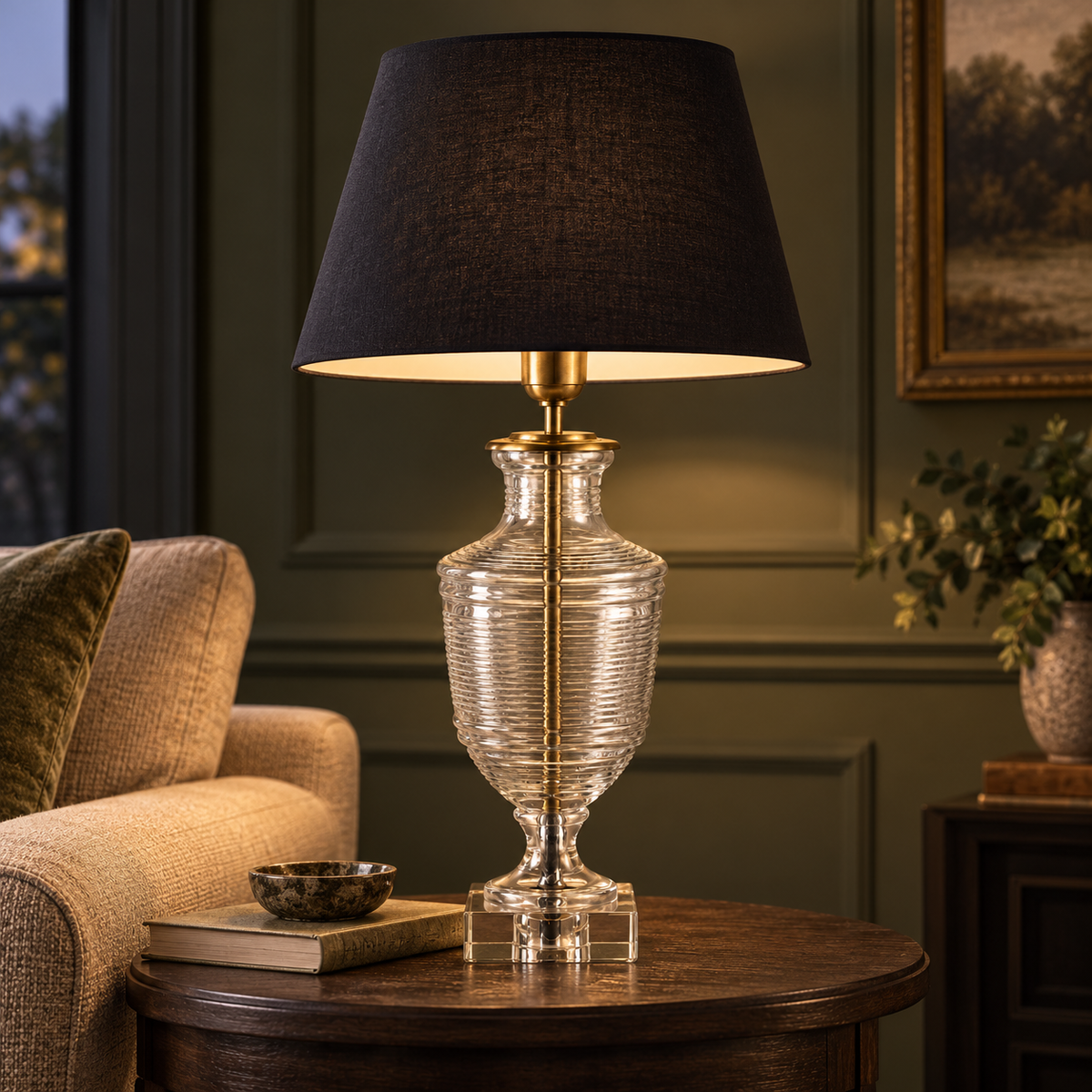 Brassvane ribbed glass urn table lamp additional view 8