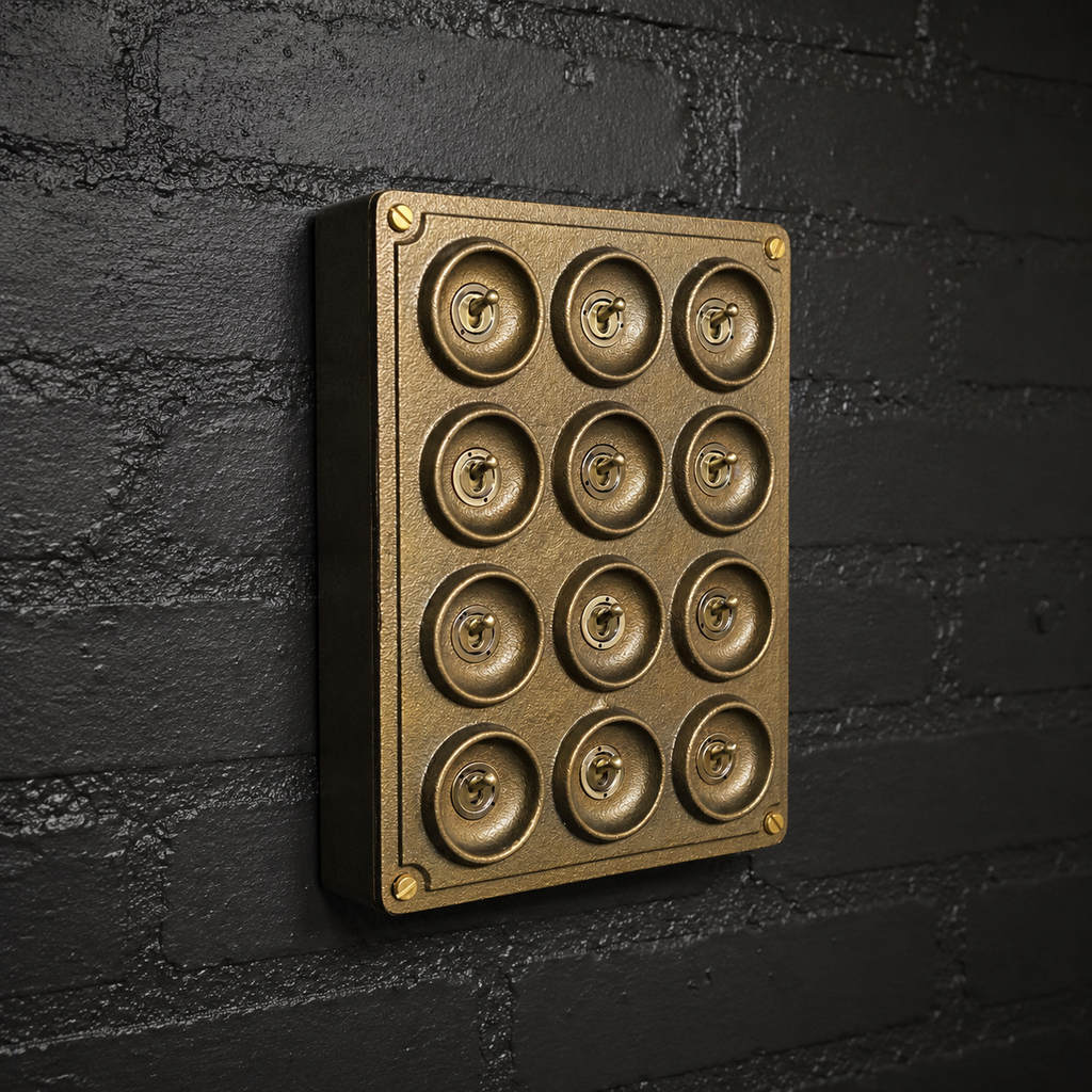 Brassvane 12 gang toggle light switch additional view 3