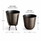 Brassvane pewter gray plant pot with stand additional view 5