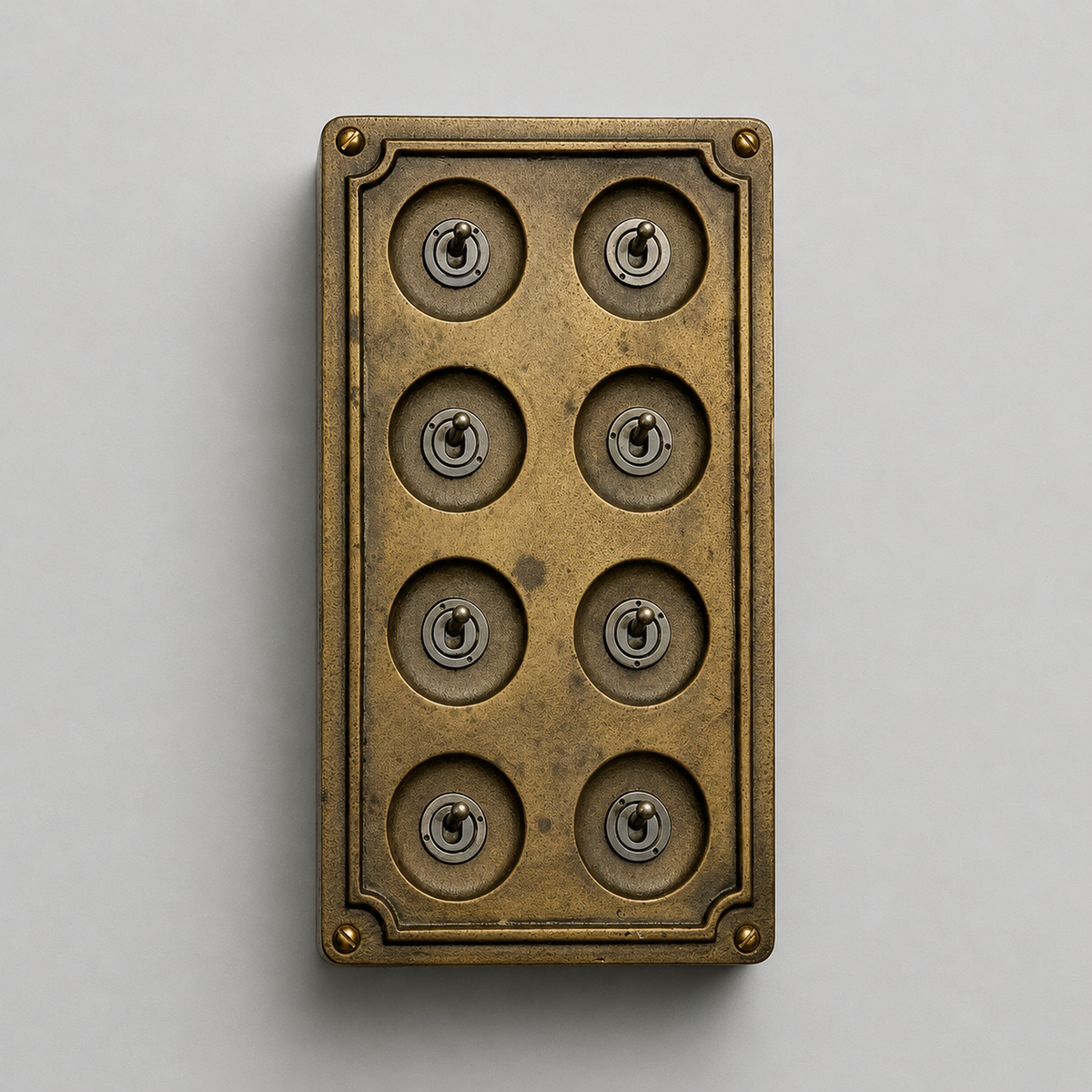 Brassvane 8 gang conduit light switch additional view 7