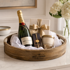 Brassvane round wooden serving tray additional view 9