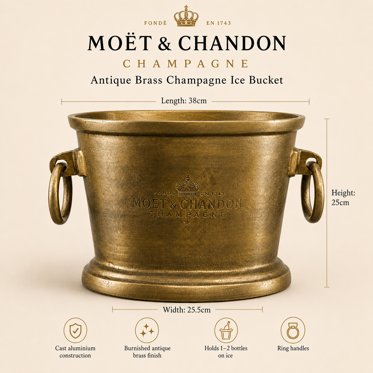 Brassvane champagne ice bucket additional view 10
