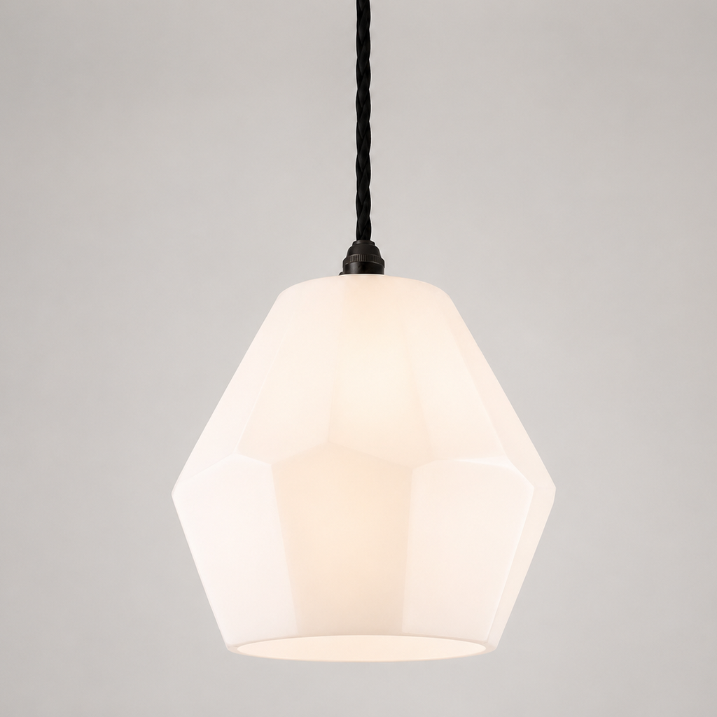 Brassvane white opal glass pendant light additional view 5
