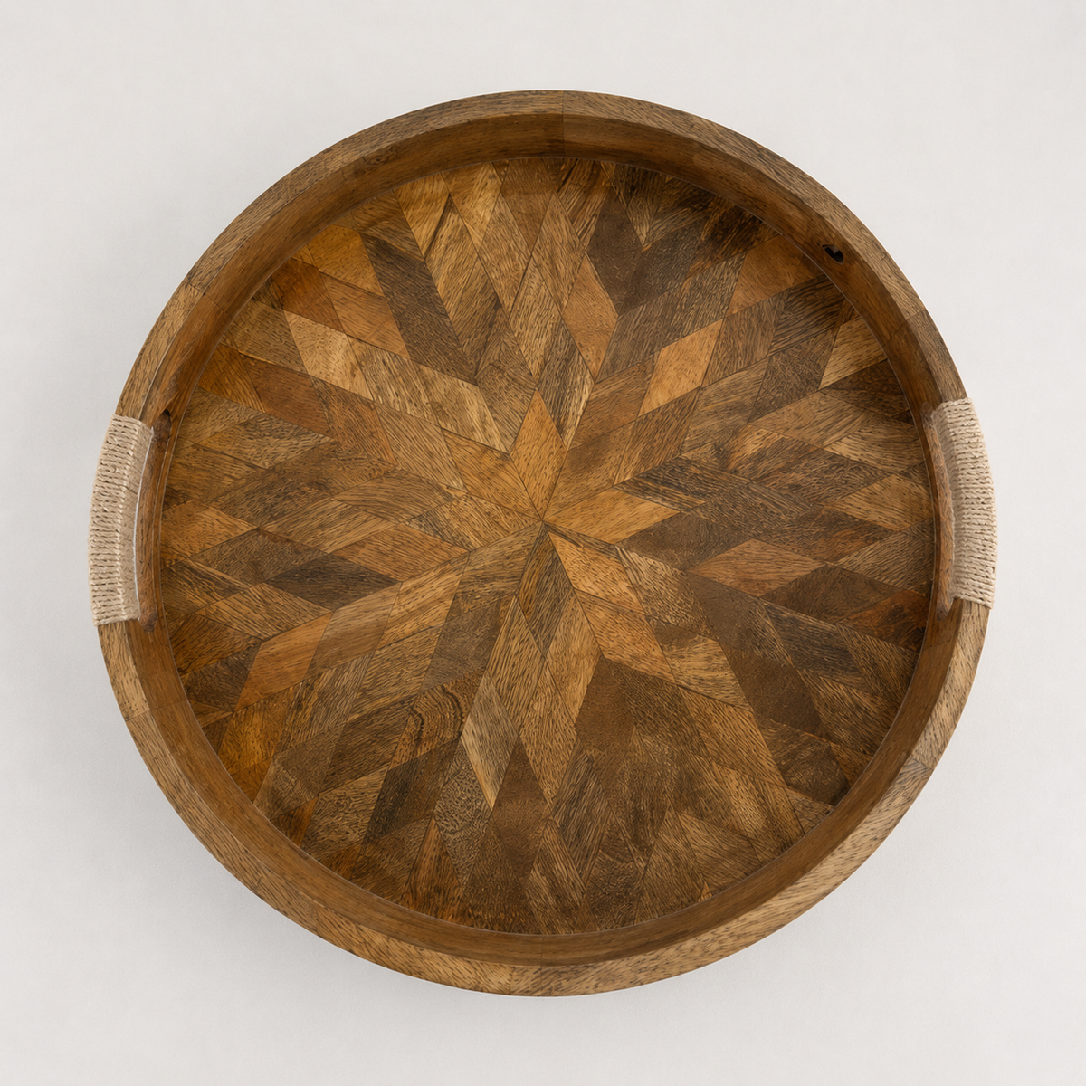 Brassvane round wooden serving tray additional view 4