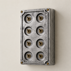 Brassvane 8 gang conduit light switch additional view 4