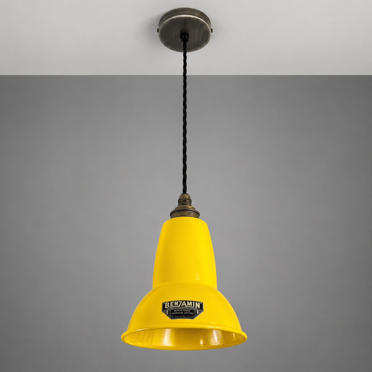 Brassvane yellow enamel pendant light additional view 4