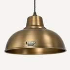 Brassvane antique brass dome pendant light overall view