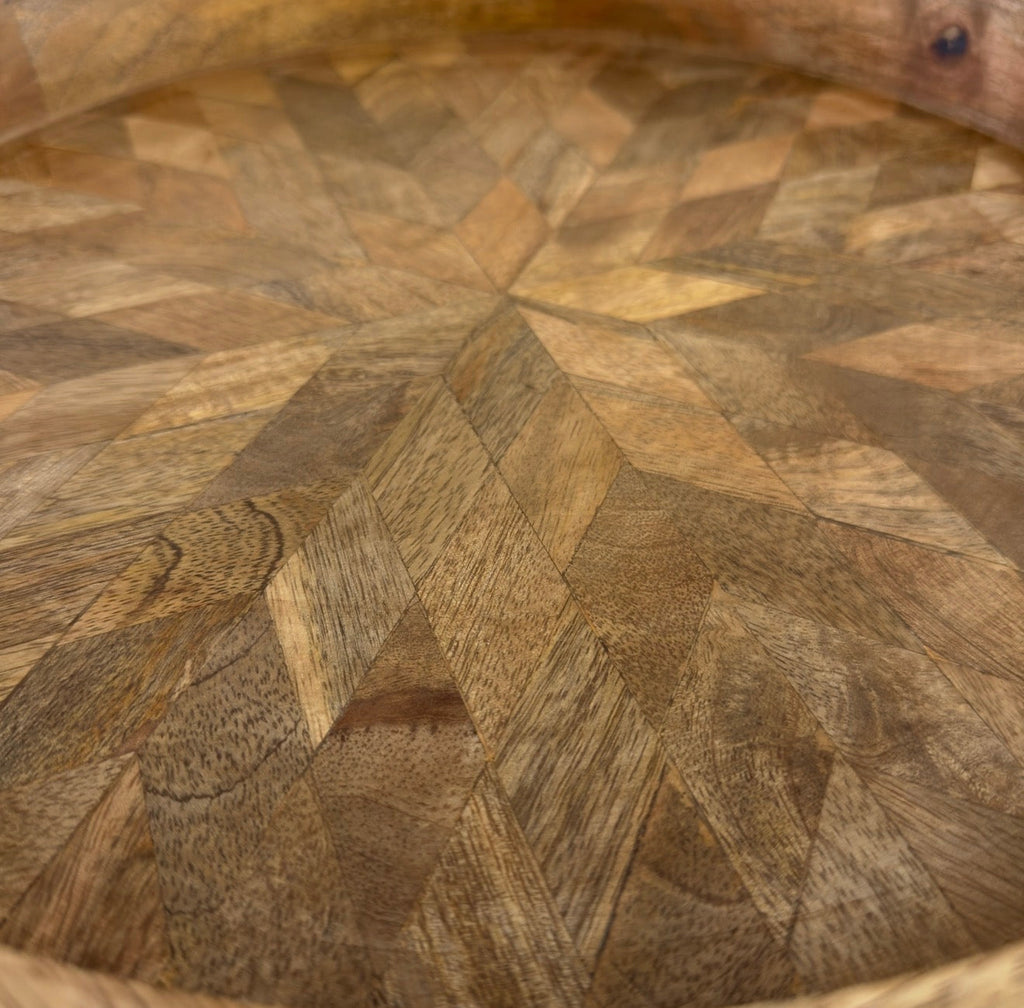 Brassvane round wooden serving tray additional view 8