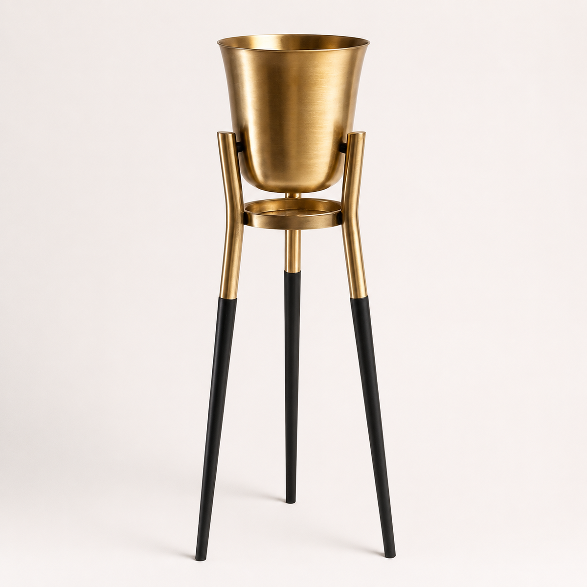 Brassvane antique brass rocket champagne cooler overall view
