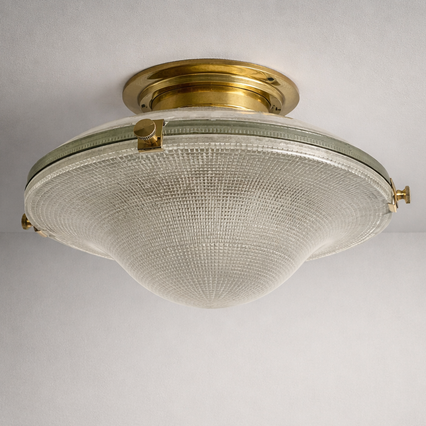 Brassvane prismatic glass flush ceiling light additional view 3