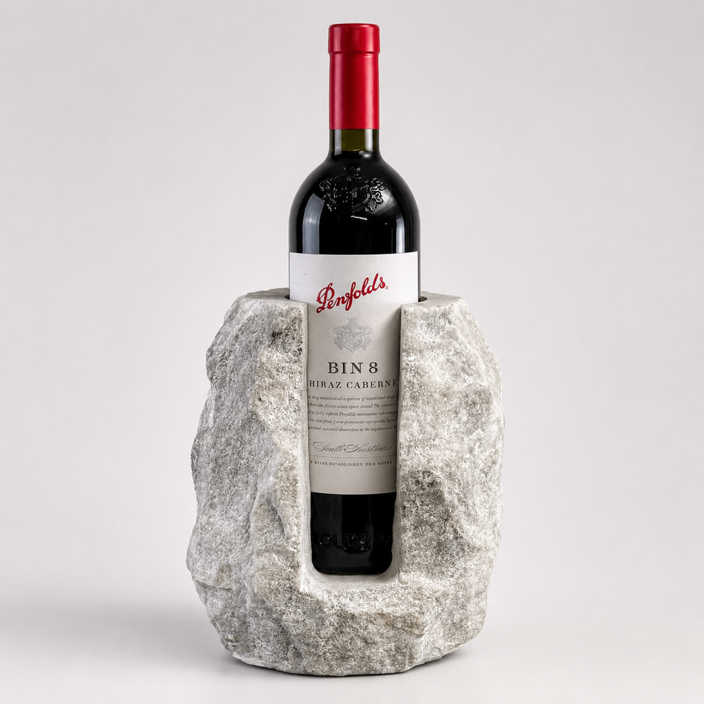 Brassvane marble wine bottle holder overall view