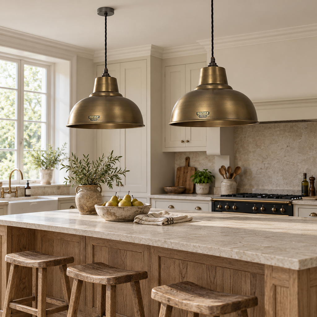 Brassvane antique brass dome pendant light additional view 2