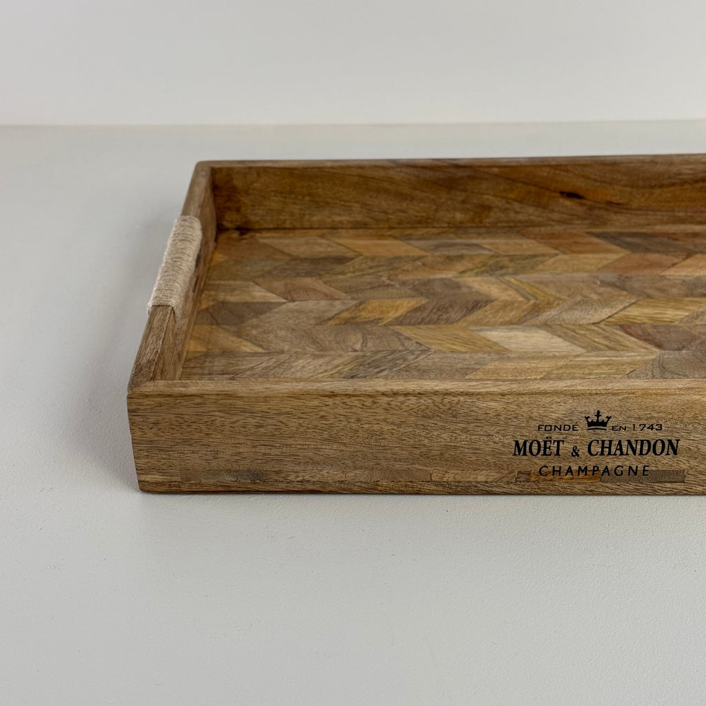 Brassvane patchwork wooden serving tray additional view 7