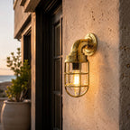 Brassvane caged brass swan neck wall light additional view 8
