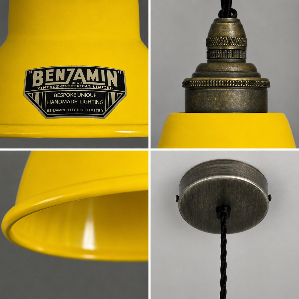 Brassvane yellow enamel pendant light additional view 5