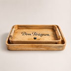 Brassvane wooden butler tray set overall view