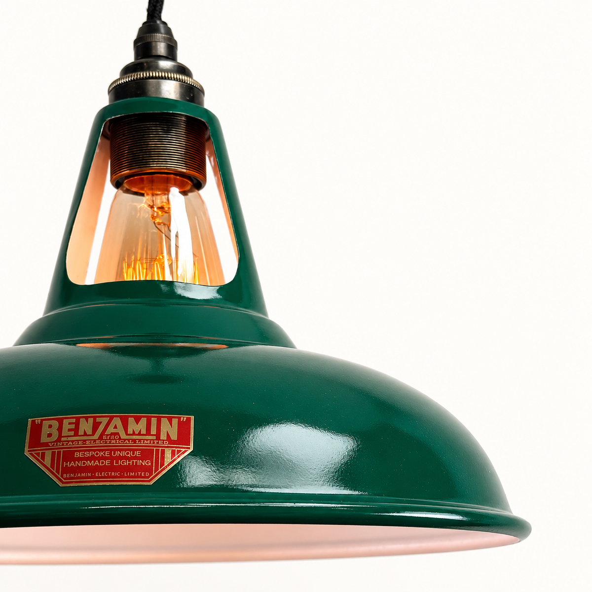 Brassvane racing green slotted pendant light additional view 8