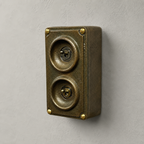 Brassvane antique brass conduit light switch overall view