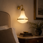 Brassvane antique brass opaline wall sconce additional view 6